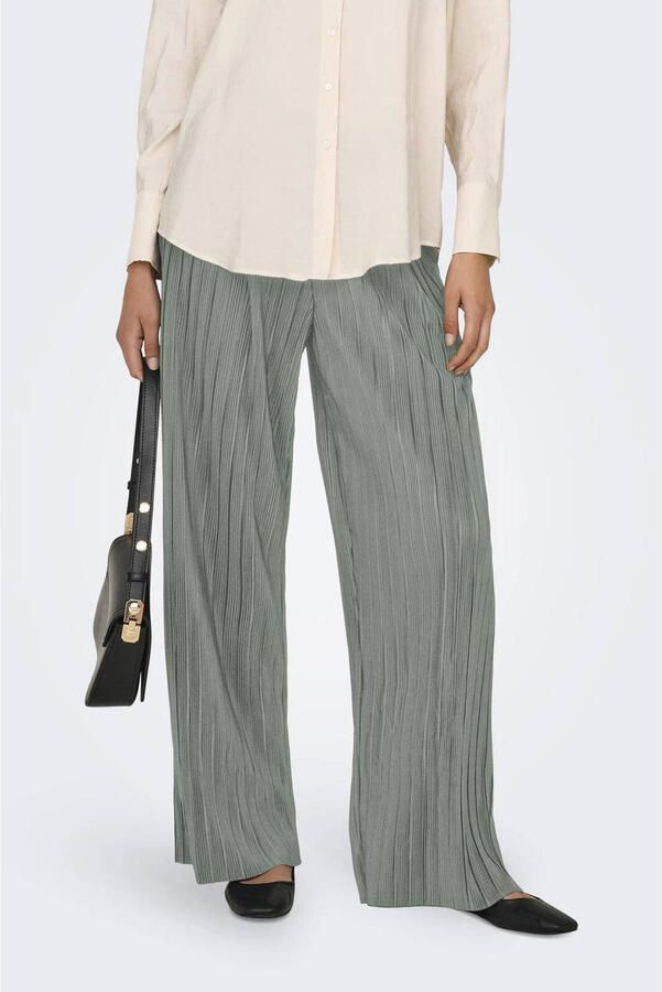 Only Regular fit wijde broek in plissélook model 'RAVENNA' - Foto 3