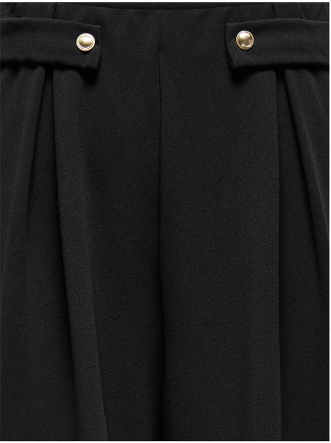 ONLY wide leg regular waist casual broek zwart - Foto 2