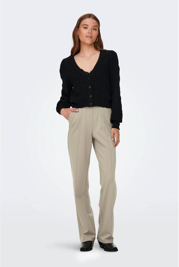 ONLY wide leg regular waist palazzo broek beige