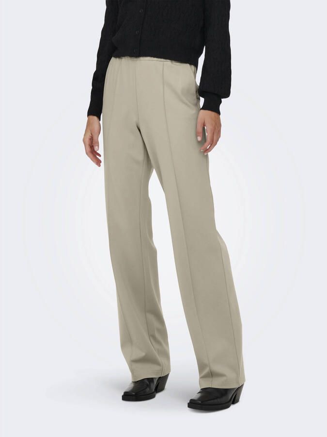ONLY wide leg regular waist palazzo broek beige - Foto 2