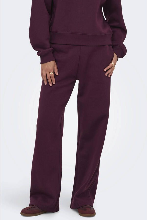 ONLY wide leg regular waist sweatpants donkerpaars