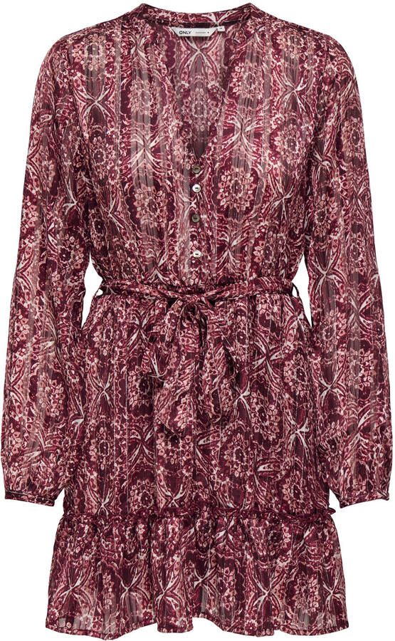 ONLY zomerjurk met paisley print met lurex rood - Foto 2