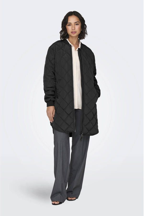 Only Regular fit gewatteerde lange jas met baseballkraag model 'JESSICA' - Foto 2