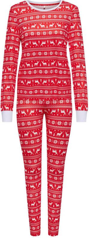 ONLY pyjama ONLCHRISTMAS met kerst print rood