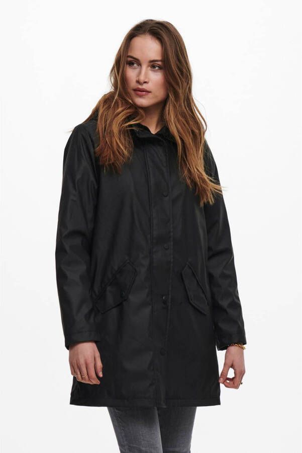 Only Onlsally Raincoat OTW Noos Zwart Zwart Teddy | Freewear Zwart Black Dames