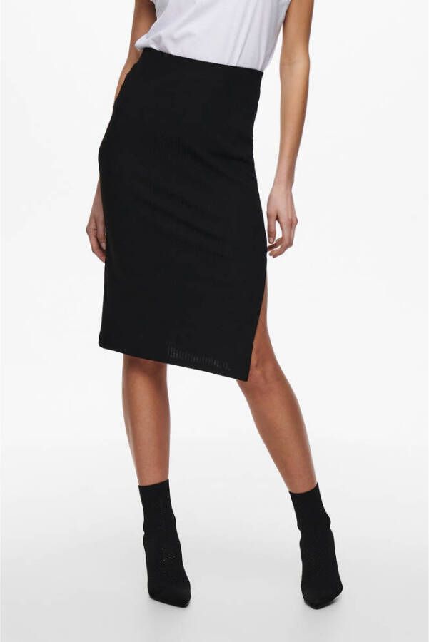 Only Jerseyrok ONLEMMA – Kokerrok met stretch en zijsplit