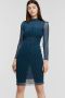 ONLY semi-transparante mesh jurk ONLNELLIE met all over print blauw - Thumbnail 1
