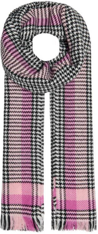 ONLY sjaal ONLALBERTE met pied-de-poule print roze