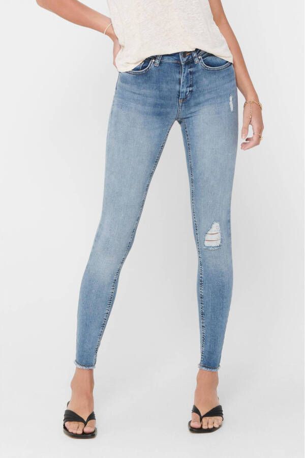 Only Skinny fit jeans ONLBLUSH LIFE met grote destroyed-effecten