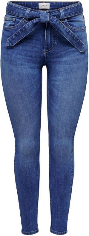 Only Skinny fit jeans ONLHUSH MW BELT SK ANK ANA met een bindceintuur