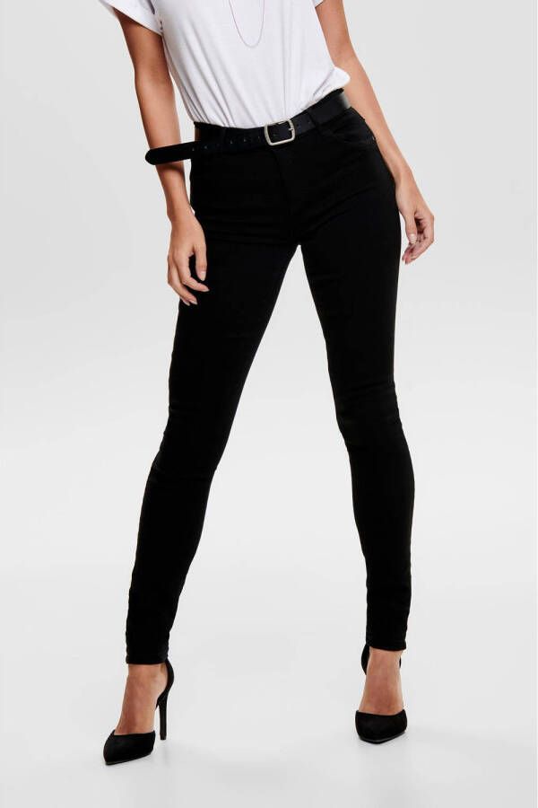 Only Zwarte Jeans met Rits en Knoopsluiting Black Dames