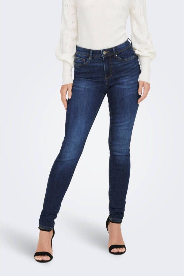 Only Wauw Bj581 Mid Skinny Jeans voor Vrouwen Blue Dames