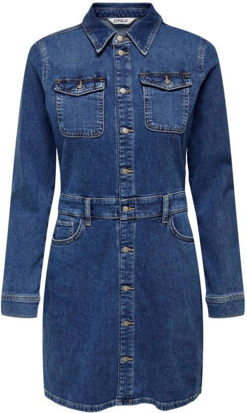 Only Jeans jurk ONLANNIKA LS STRETCH DNM DRESS TAI