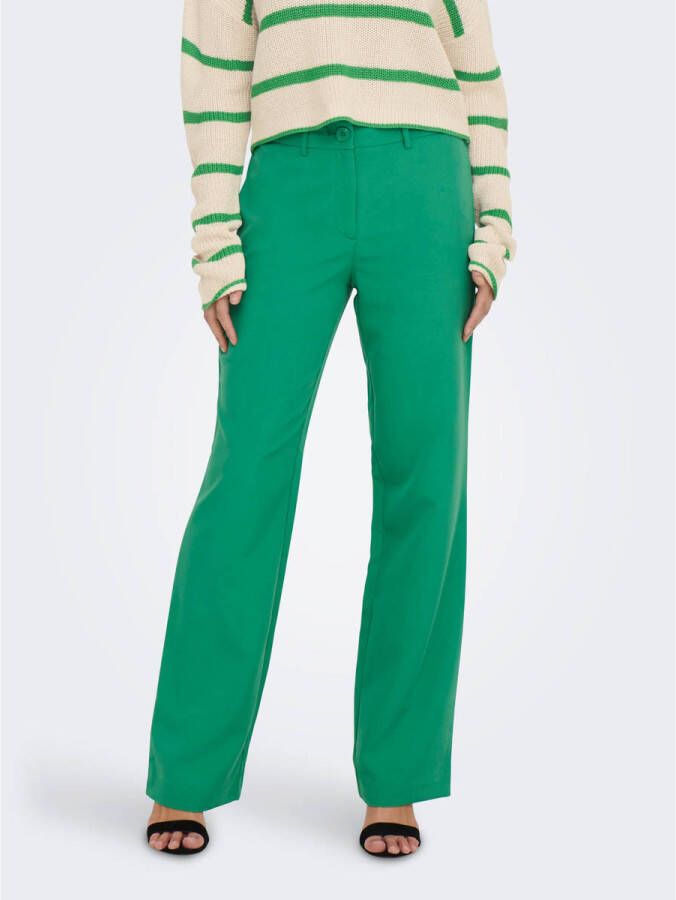 Only Dames Broek met Medium Taille en Wijde Pijpen Onllana-berry Green Dames