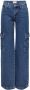 ONLY straight fit cargo jeans ONLHONEY medium blue denim - Thumbnail 1