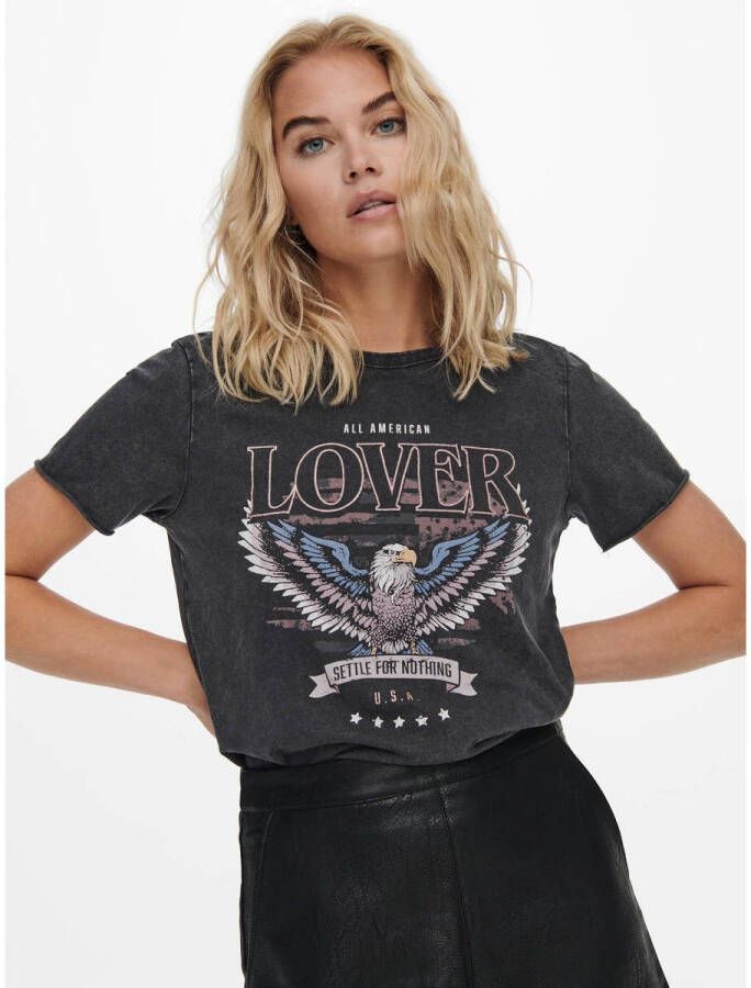 Only Shirt met ronde hals ONLLUCY REG S S TOP JRS NOOS