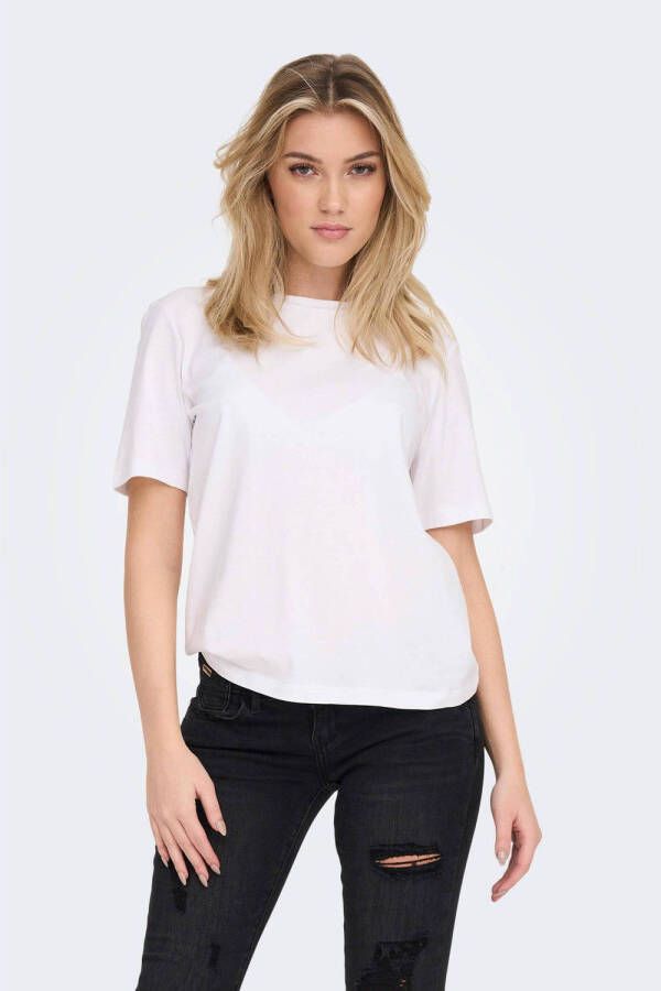 Only Dames T-shirt Lente Zomer Collectie White Dames