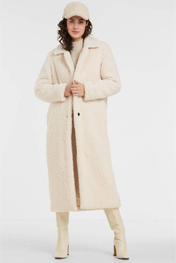 Only Lange jas van imitatiebont ONLBRITT TEDDY X-LONG COAT van teddy-pluche