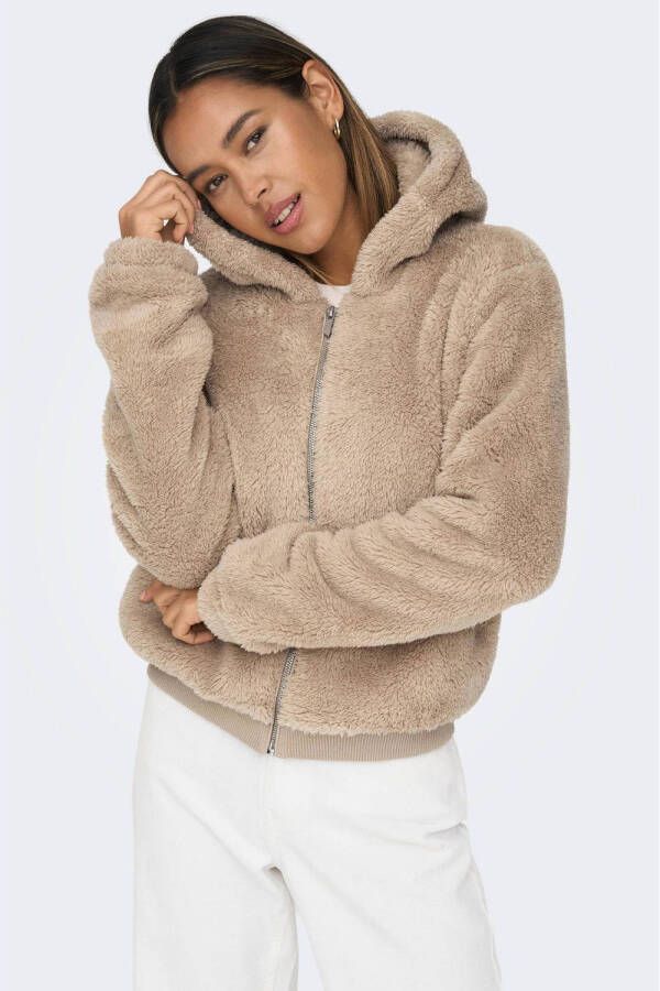 Only Pluche jas met capuchon ONLNEWANNA CONTACT SHERPA JKT OTW NOOS