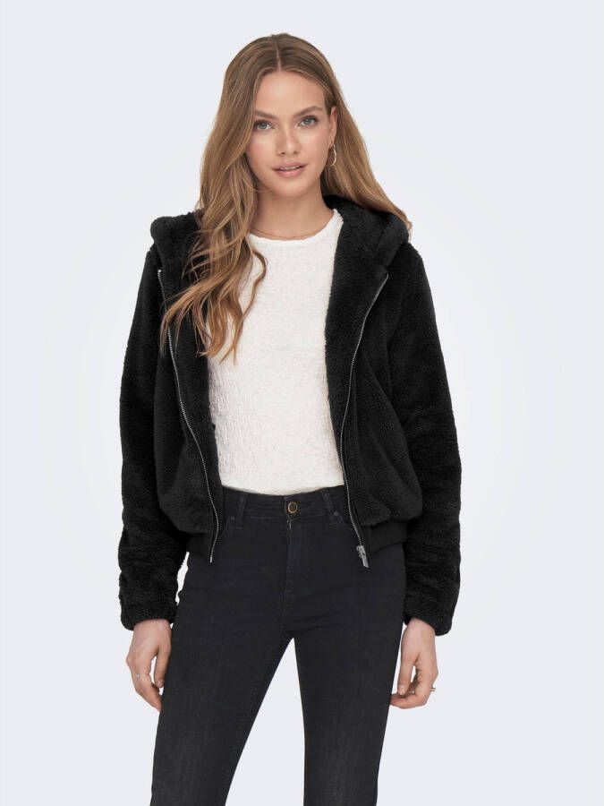 Only Pluche jas met capuchon ONLNEWANNA CONTACT SHERPA JKT OTW NOOS