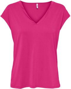 Only Ofree S S Modal V-Neck TOP JRS NO: Very Berry | Freewear Roze Dames