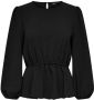 Only Zwarte lange mouw ronde hals blouse Black Dames - Thumbnail 1
