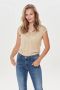 Only Dames-T-shirt Silvery manches courtes col V lurex Beige Dames - Thumbnail 1