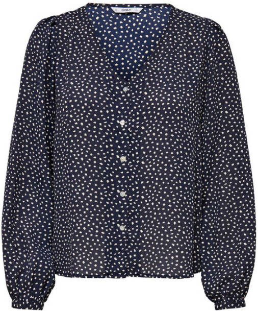 ONLY top ONLSONJA van gerecycled polyester donkerblauw