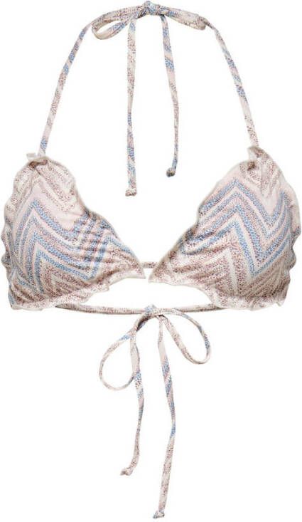 ONLY voorgevormde triangel bikinitop ONLANDREA lichtroze blauw
