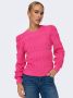 Only Onlsandy LS Structure O-Neck CC KNT Azalea Pink | Freewear Roze Pink Dames - Thumbnail 1