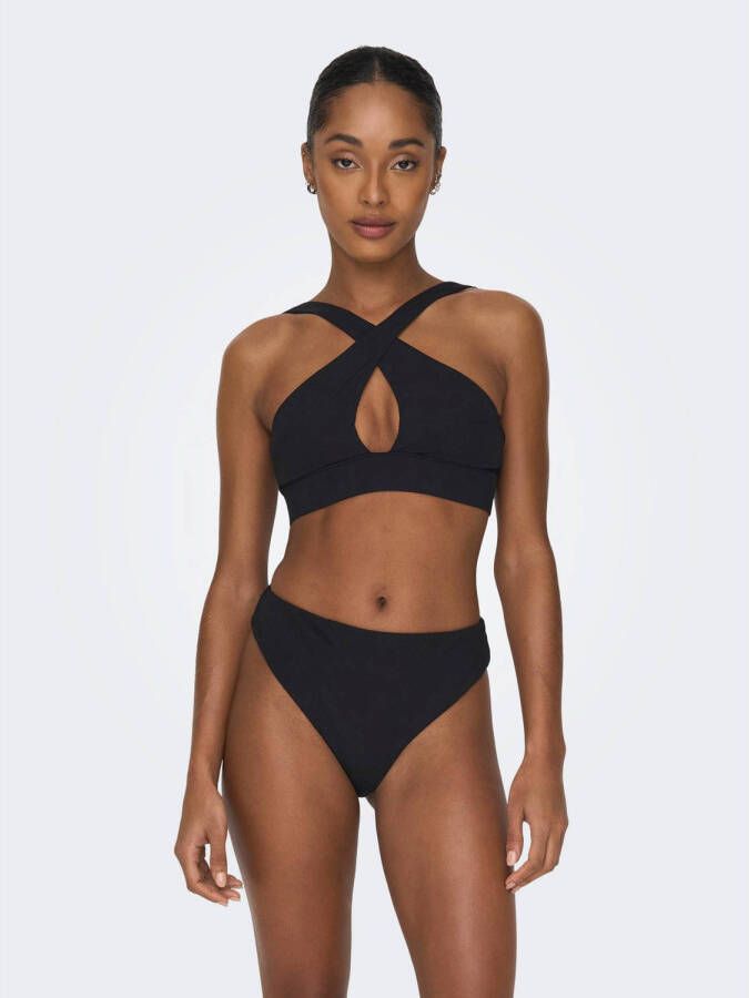 ONLY voorgevormde bikinitop ONLSELIA met ribstructuur zwart