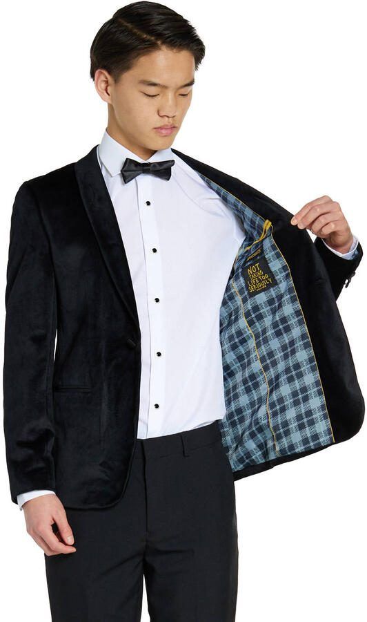 OppoSuits colbert Dinner Jacket met all over print zwart Jongens Polyester Reverskraag 110 116 - Foto 2