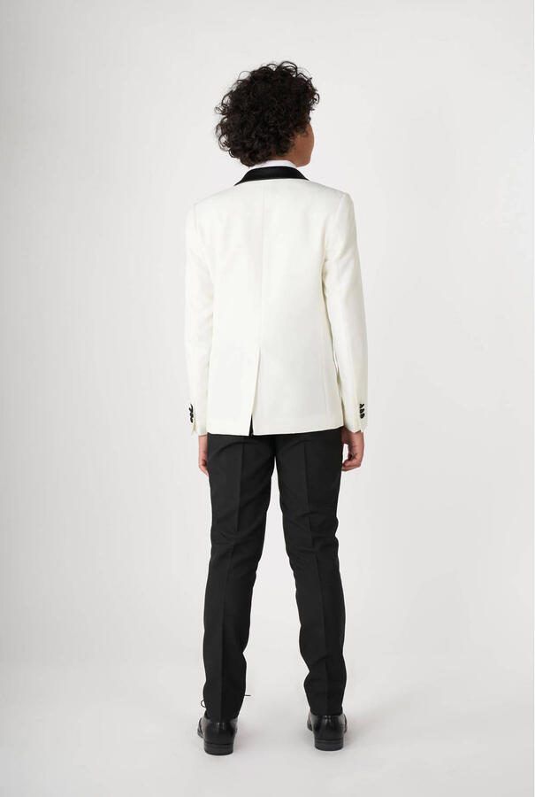 OppoSuits colbert Pearly White wit zwart Kostuum Jongens Polyester Reverskraag 110 116 - Foto 3