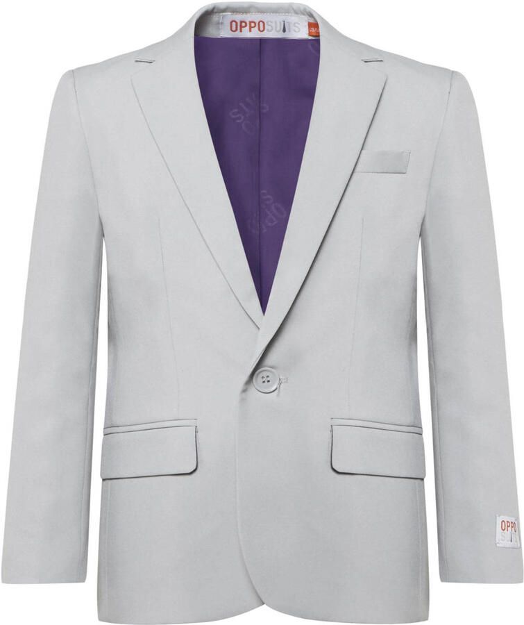 OppoSuits kostuum lichtgrijs Jongens Polyester Reverskraag Effen 110 116 - Foto 2