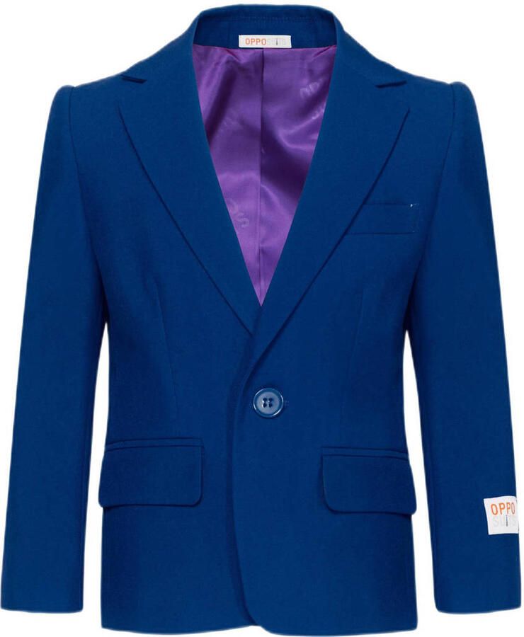 OppoSuits kostuum Navy Royale blauw Jongens Polyester Reverskraag Effen 110 116 - Foto 2