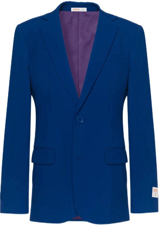 OppoSuits kostuum Navy Royale blauw Jongens Polyester Reverskraag Effen 158 164 - Foto 2