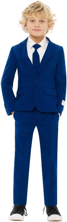 OppoSuits kostuum Navy Royale blauw Jongens Polyester Reverskraag Effen 110 116