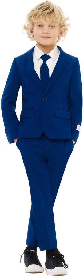 OppoSuits kostuum Navy Royale blauw Jongens Polyester Reverskraag Effen 110 116 - Foto 3