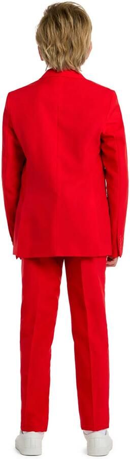 OppoSuits kostuum Red Devil felrood Jongens Polyester Reverskraag Effen 122 128