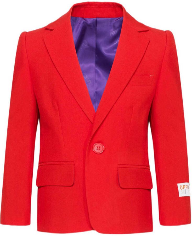 OppoSuits kostuum Red Devil felrood Jongens Polyester Reverskraag Effen 122 128 - Foto 2