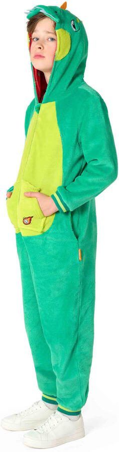 OppoSuits onesie dinosaurus groen lichtgroen oranje - Foto 3