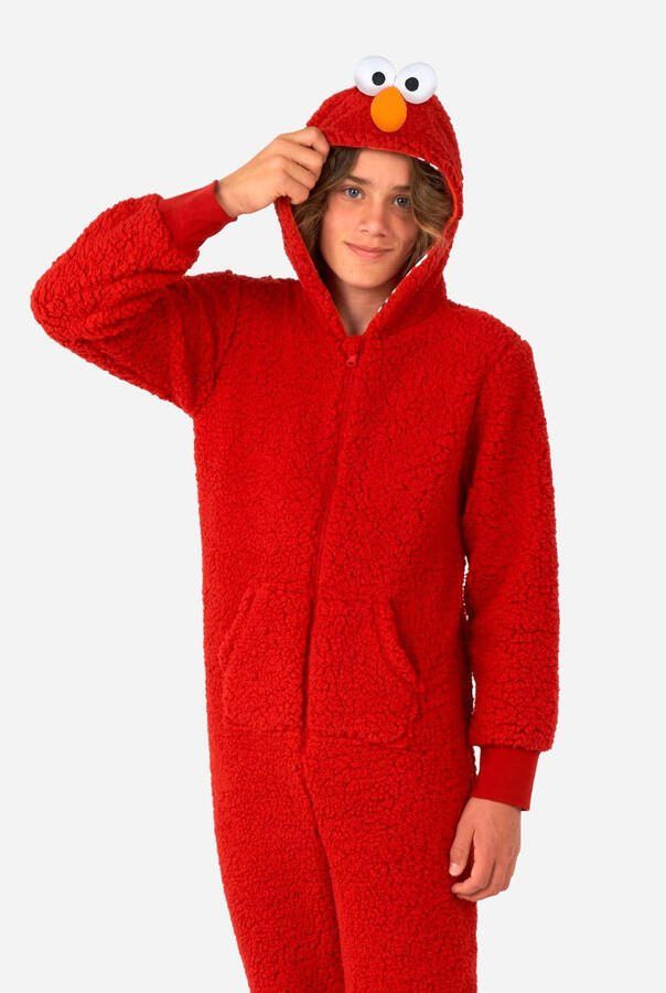 OppoSuits onesie Elmo rood Jongens Polyester Capuchon All over print 122 128 - Foto 3