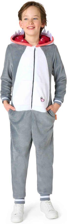 OppoSuits onesie haai grijs wit - Foto 3