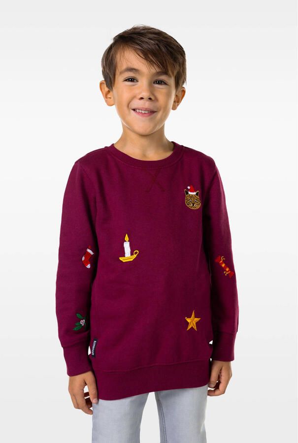 OppoSuits sweater X-Mas Icons met all over print bordeaux Rood All over print 110 116 - Foto 3
