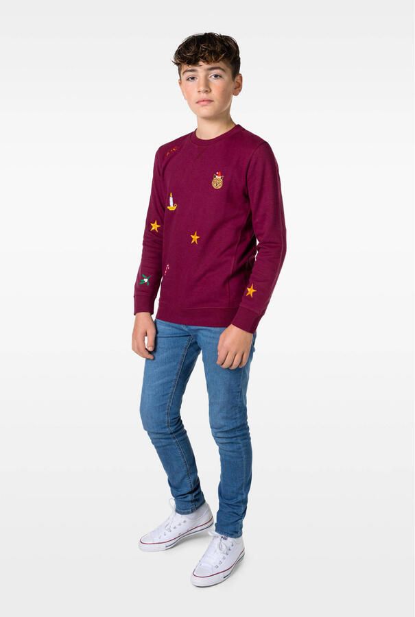 OppoSuits sweater X-Mas Icons met all over print bordeaux Rood All over print 110 116 - Foto 2