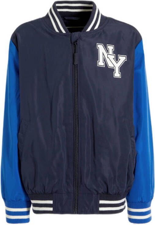 Orange Stars baseball jacket Marten donkerblauw blauw Jas Jongens Polyester Opstaande kraag 116