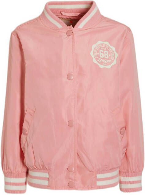 Orange Stars baseball jacket Merle met printopdruk roze Jas Meisjes Polyester Opstaande kraag 140