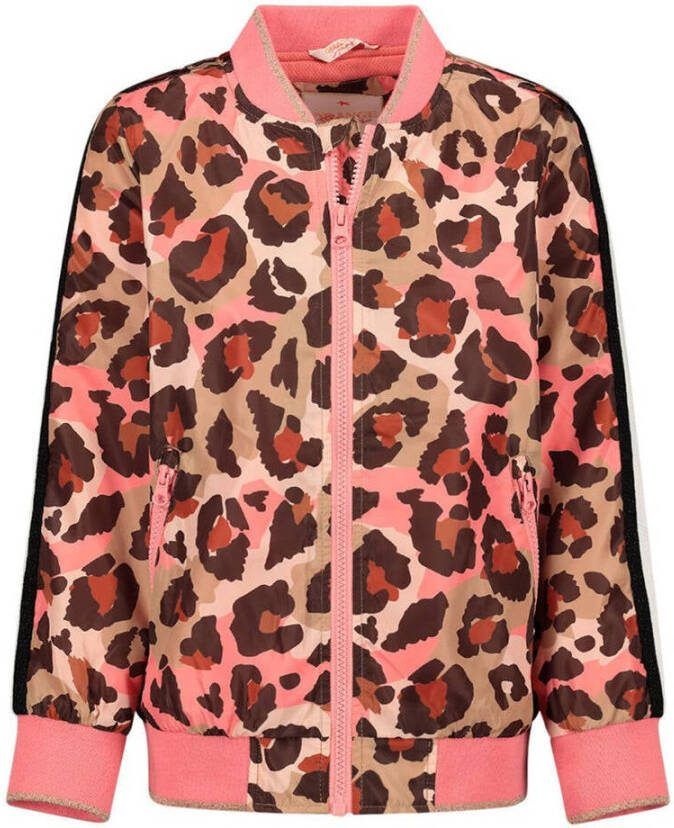 Orange Stars bomberjack met all over print roze beige Jas Meisjes Polyester Opstaande kraag 116-122