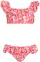 Orange Stars crop bikini Maaike met ruches roze Meisjes Gerecycled polyester 104 - Thumbnail 1