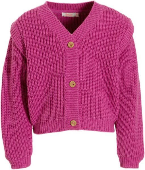 Orange Stars gebreide vest Nadi magenta Paars Meisjes Acryl V-hals Effen 128